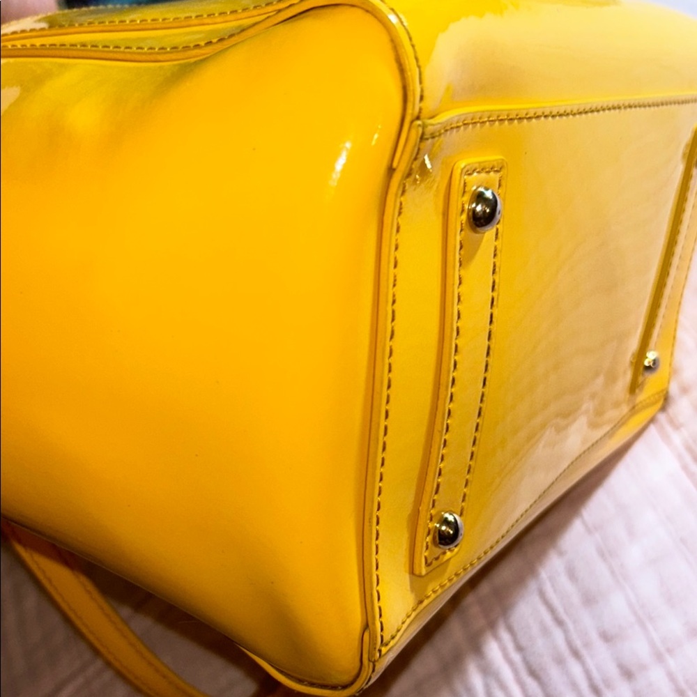 Dooney & Bourke Bright Yellow Patent Leather Tote Bag - Picture 10 of 16